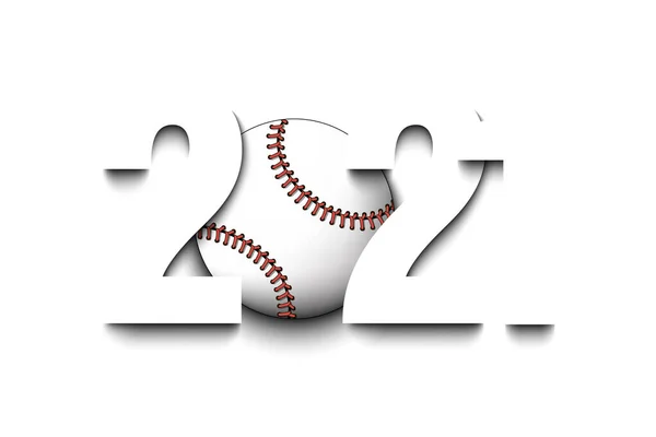 Numery Noworoczne 2020 Piłka Baseballowa Odosobnionym Tle Kreatywny Wzór Kartkę — Wektor stockowy