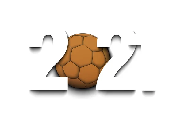 Números Año Nuevo 2021 Balonmano Sobre Fondo Aislado Patrón Diseño — Vector de stock