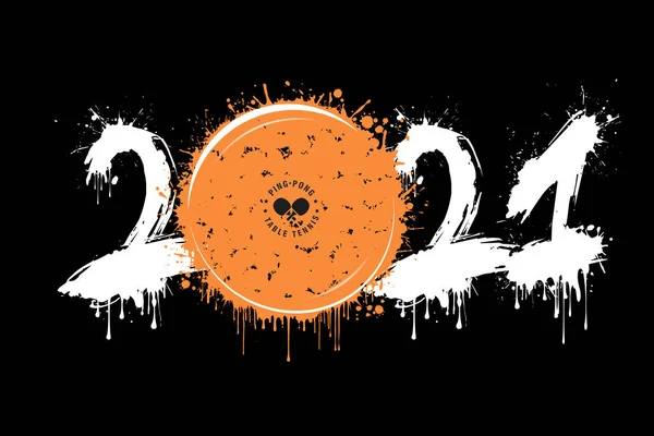 Абстрактні Номери 2021 Пін Понг Зроблені Блотів Стилі Гранж 2021 — стоковий вектор