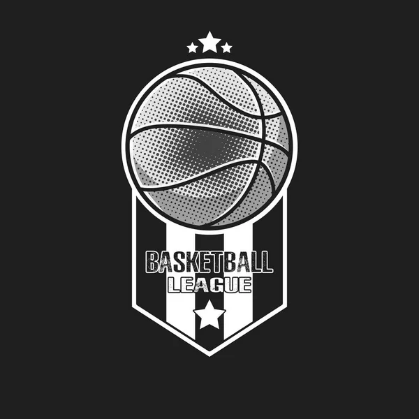 Modèle Conception Logo Basket Ball Modèle Emblème Basket Ball Style — Image vectorielle