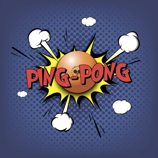 Comic Bang Έκφραση Κείμενο Πινγκ Πονγκ Κόμικς Βιβλίο Γραμματοσειρά Ηχητικό — Διανυσματικό Αρχείο