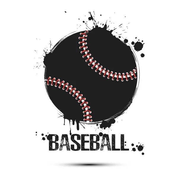 Icona Della Palla Baseball Pallone Baseball Astratto Logo Emblema Etichetta — Vettoriale Stock