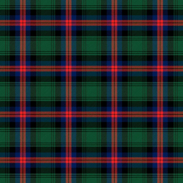 Тартанський Штукатурка Шотландський Візерунок Червоній Зеленій Чорній Клітці Шотландська Клітка — стоковий вектор