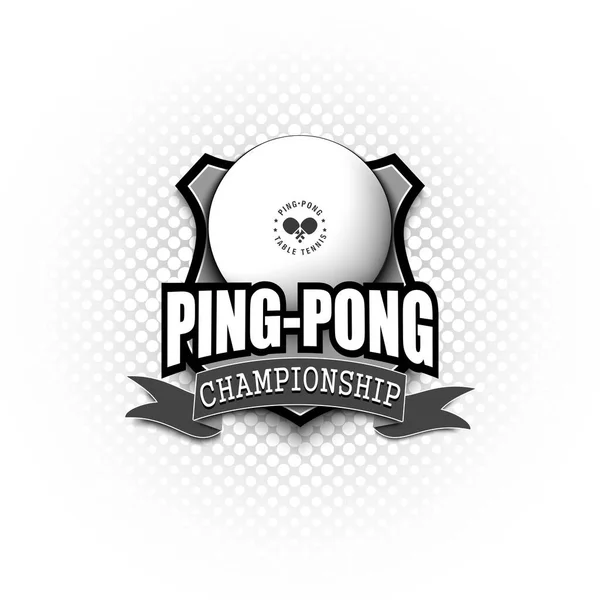 Дизайн Эмблемы Пинг Понга Логотип Пинг Понга Изолированном Фоне Винтажный — стоковый вектор