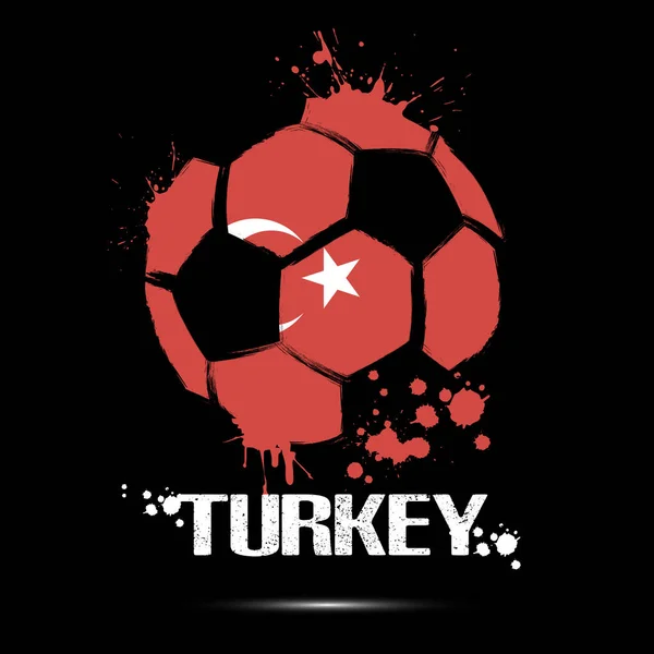 Abstract Soccer Ball Turkish National Flag Colors Flag Turkey Form — Stock Vector