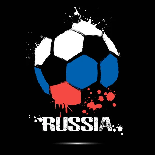 Abstract Voetbal Met Russische Vlag Kleuren Vlag Van Rusland Vorm — Stockvector