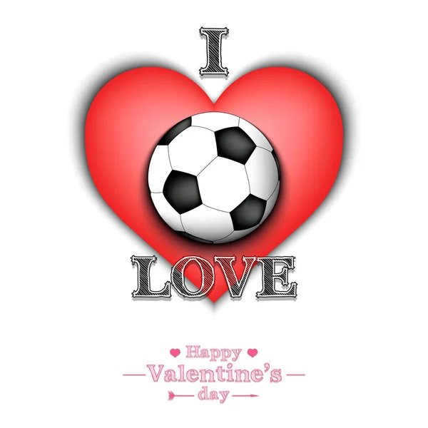 Λατρεύω Ποδόσφαιρο Ευτυχισμένη Μέρα Του Αγίου Βαλεντίνου Σχεδιασμός Μοτίβο Στο — Διανυσματικό Αρχείο