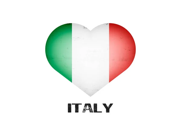 Cuore Con Colori Della Bandiera Nazionale Italiana Bandiera Italia Forma — Vettoriale Stock