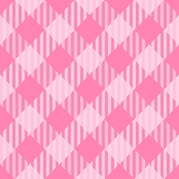 Diagonal Tartán San Valentín Cuadros Patrón Escocés Jaula Rosa Blanca — Vector de stock