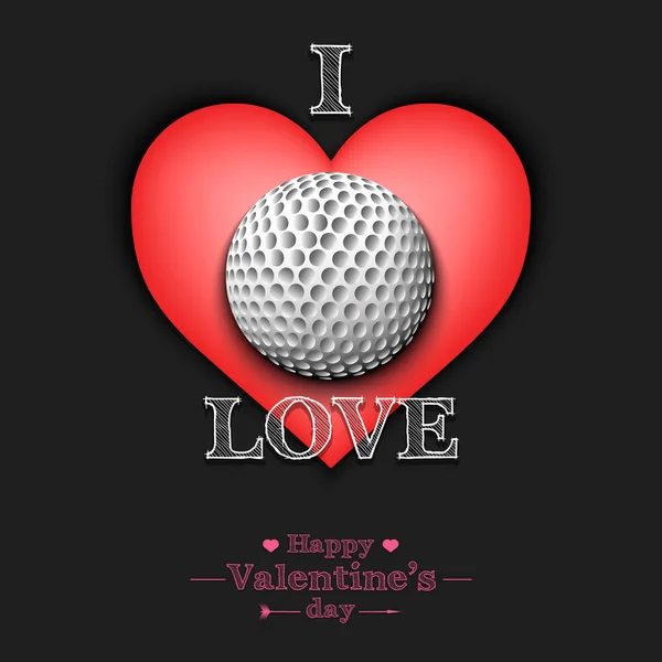 Encanta Golf Feliz Día San Valentín Patrón Diseño Tema Golf — Archivo Imágenes Vectoriales