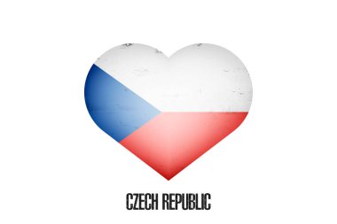 Çek bayrağı renginde kalp. İzole edilmiş bir arkaplanda kalp şeklinde Çek Cumhuriyeti bayrağı. Sevgililer Günü 'nde tebrik kartı tasarlamak için. Vektör illüstrasyonu