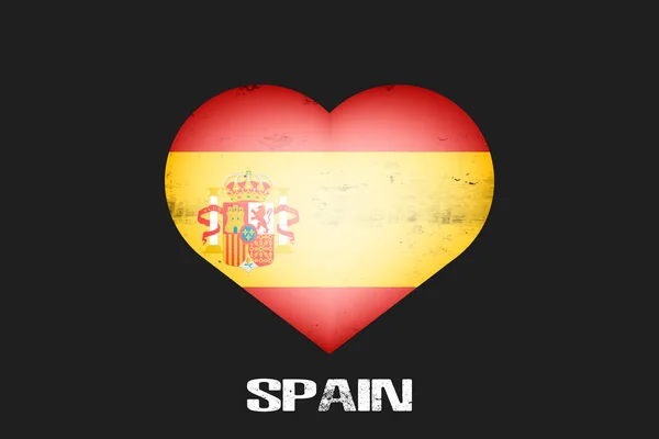 Vlag van Spanje in de vorm van een hart — Stockvector