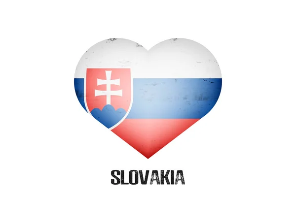 ハートとスロバキア国旗の色 孤立した背景に作られた心の形でスペインの旗 バレンタインデーのグリーティングカードのデザインパターン ベクターイラスト — ストックベクタ