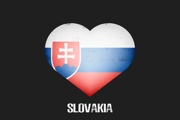ハートとスロバキア国旗の色 孤立した背景に作られた心の形でスペインの旗 バレンタインデーのグリーティングカードのデザインパターン ベクターイラスト — ストックベクタ