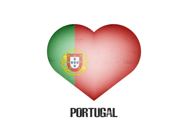 Coração Com Cores Bandeira Nacional Portuguesa Bandeira Portugal Forma Coração — Vetor de Stock