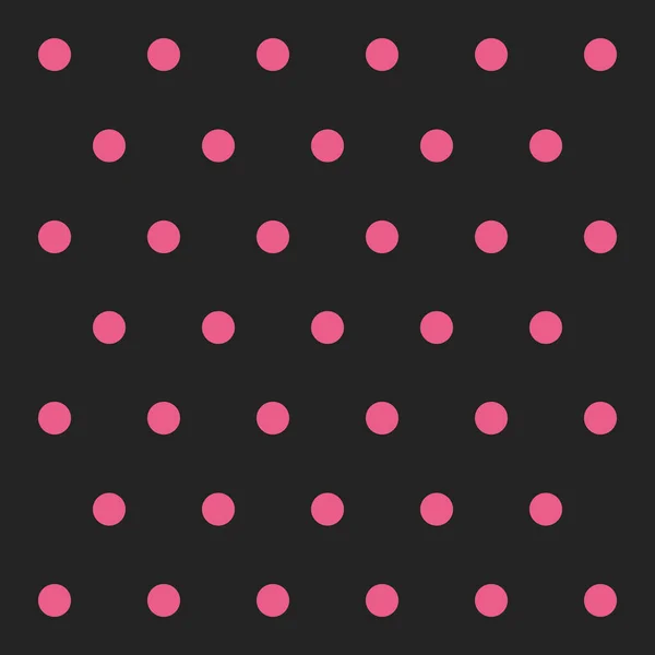情人节花纹圆点 模板背景为粉红色和黑色圆点 无缝布质感 矢量说明 — 图库矢量图片