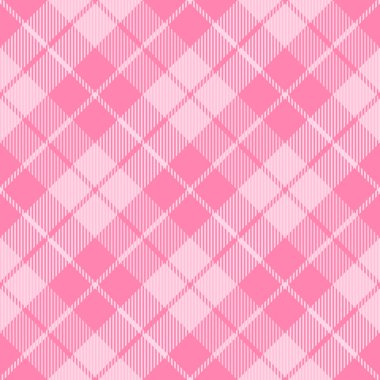 Çapraz tartan sevgililer günü ekoseli. İskoç desenli pembe ve siyah kafes. İskoç kafesi. Geleneksel İskoç geçmişi. Kusursuz kumaş dokusu. Vektör illüstrasyonu