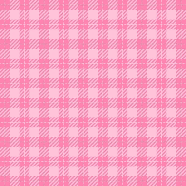 Valentines Day Tartan Plaid Scottish Pattern White Pink Cage Scottish — Stock Vector