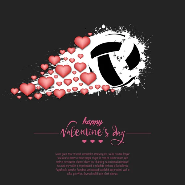 Днем Святого Валентина Летючий Абстрактний Волейбол Зроблений Щілин Сердець Молочний — стоковий вектор