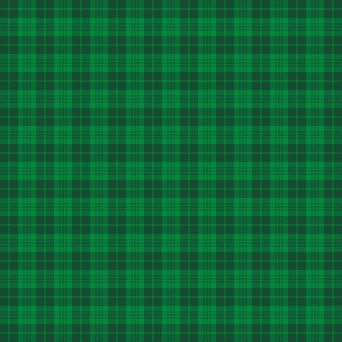 Aziz Patrick günü ekose kumaşı. İskoç desenli yeşil ve koyu yeşil kafes. İskoç kafesi. Geleneksel İskoç geçmişi. Kusursuz kumaş dokusu. Vektör illüstrasyonu