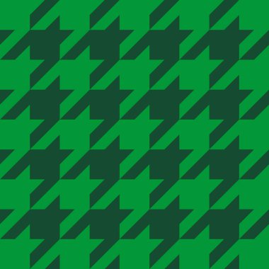 Kaz ayağı. Aziz Patrick Günü, yeşil kafesteki kaz ayağı deseni. Glen ekose. Houndstooth tartan tüvit. Köpek dişi. İskoç kontrollü arka planı. Kusursuz kumaş dokusu. Vektör illüstrasyonu