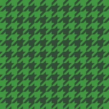 Kaz ayağı. Aziz Patrick Günü, yeşil kafesteki kaz ayağı deseni. Glen ekose. Houndstooth tartan tüvit. Köpek dişi. İskoç kontrollü arka planı. Kusursuz kumaş dokusu. Vektör illüstrasyonu