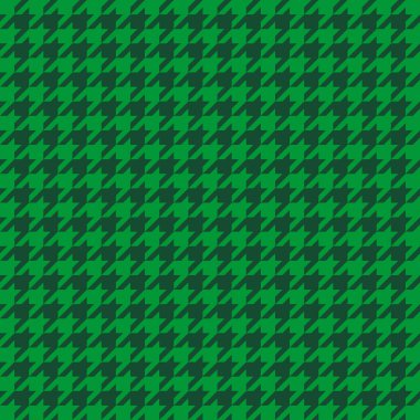 Kaz ayağı. Aziz Patrick Günü, yeşil kafesteki kaz ayağı deseni. Glen ekose. Houndstooth tartan tüvit. Köpek dişi. İskoç kontrollü arka planı. Kusursuz kumaş dokusu. Vektör illüstrasyonu