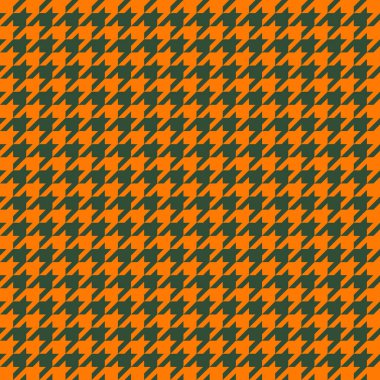 Kaz ayağı. Aziz Patrick Günü, yeşil ve turuncu renkli kaz ayağı deseni. Glen ekose. Houndstooth tartan tüvit. Köpek dişi. İskoç kontrollü arka planı. Kusursuz kumaş dokusu. Vektör illüstrasyonu