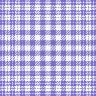 Paskalya Tartan ekoseli. İskoç desenli menekşe ve beyaz kafes. İskoç kafesi. Geleneksel İskoç geçmişi. Kusursuz kumaş dokusu. Vektör illüstrasyonu