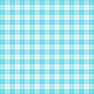 Paskalya Tartan ekoseli. Mavi ve beyaz kafeste İskoç deseni. İskoç kafesi. Geleneksel İskoç geçmişi. Kusursuz kumaş dokusu. Vektör illüstrasyonu