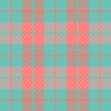 Paskalya Tartan ekoseli. Kırmızı ve yeşil kafeste İskoç deseni. İskoç kafesi. Geleneksel İskoç geçmişi. Kusursuz kumaş dokusu. Vektör illüstrasyonu