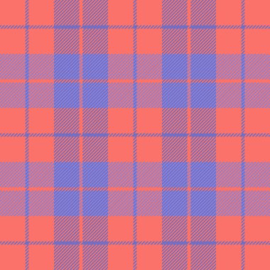 Paskalya Tartan ekoseli. İskoç desenli menekşe ve kırmızı kafes. İskoç kafesi. Geleneksel İskoç geçmişi. Kusursuz kumaş dokusu. Vektör illüstrasyonu