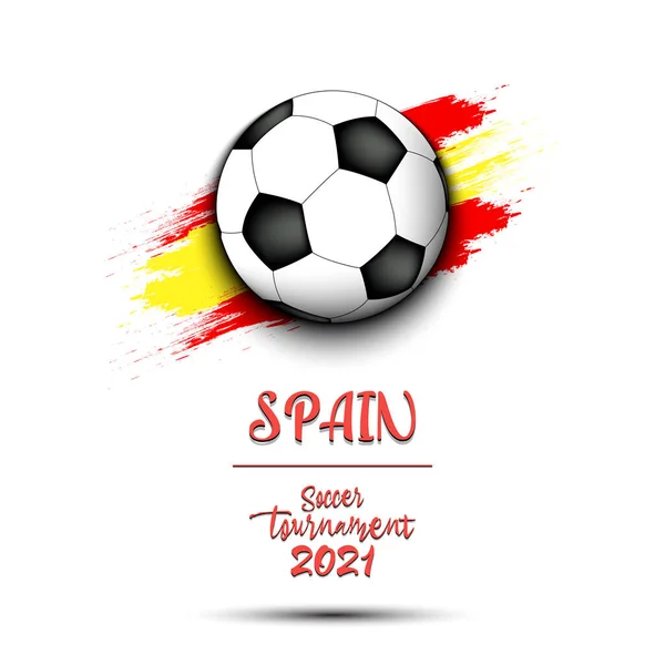 토너먼트 2021 스페인 국기의 배경을 이루고 엠블럼 포스터 플라이어 티셔츠를 — 스톡 벡터