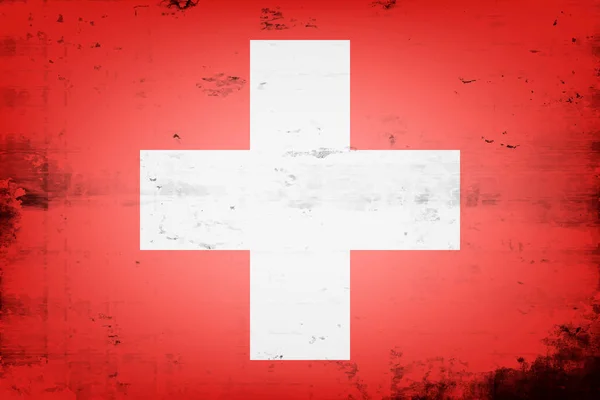 Bandera Nacional Suiza Fondo Vintage Textura Grunge Patrón Diseño Banner — Vector de stock