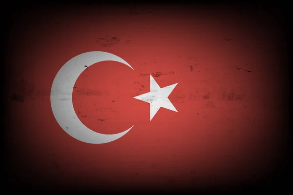 Bandeira Nacional Turquia Fundo Vintage Textura Grunge Padrão Design Banner — Vetor de Stock