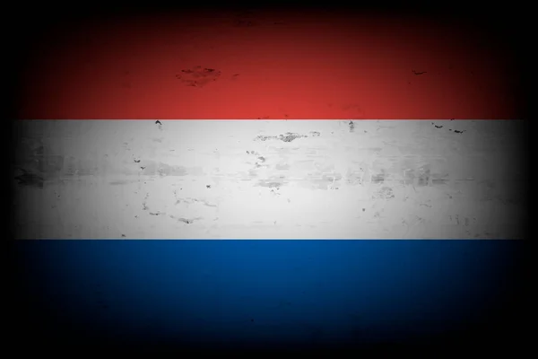 Nationale Vlag Van Nederland Vintage Achtergrond Grunge Textuur Banner Ontwerp — Stockvector