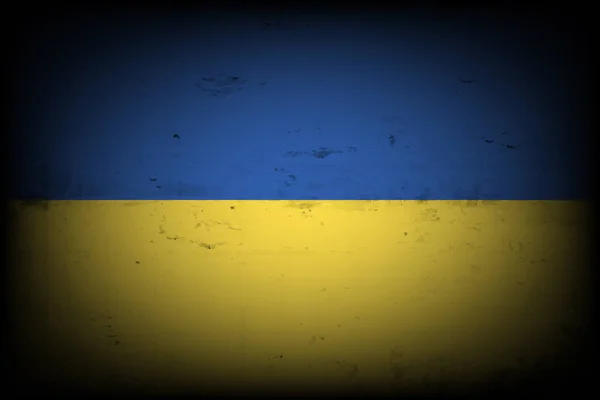Bandeira Nacional Ucrânia Fundo Vintage Textura Grunge Padrão Design Banner —  Vetores de Stock