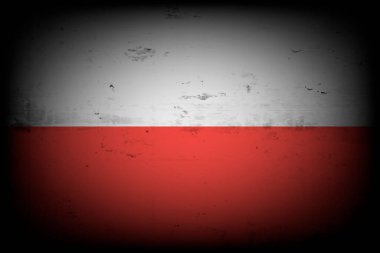 Polonya bayrağı. Klasik arka plan. Grunge dokusu. Bayrak tasarım modeli. Vektör illüstrasyonu