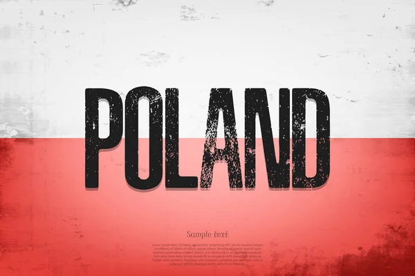 Flaga Narodowa Polski Klasyczne Tło Grunge Tekstury Wzór Sztandaru Ilustracja — Wektor stockowy