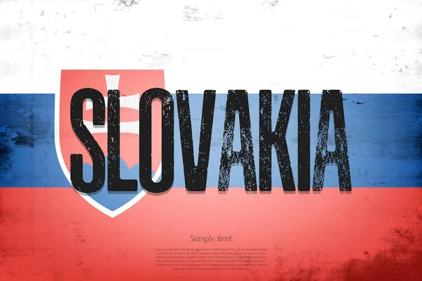 Szlovákia Nemzeti Lobogója Vintage Háttér Grunge Textúra Banner Tervezési Minta — Stock Vector