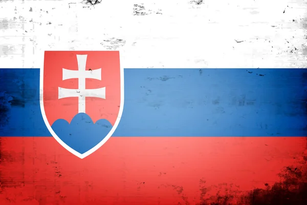 Εθνική Σημαία Της Σλοβακίας Βίντατζ Φόντο Υφή Του Grunge Σχέδιο — Διανυσματικό Αρχείο