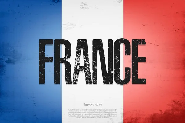 Bandera Nacional Francia Fondo Vintage Textura Grunge Patrón Diseño Banner — Vector de stock