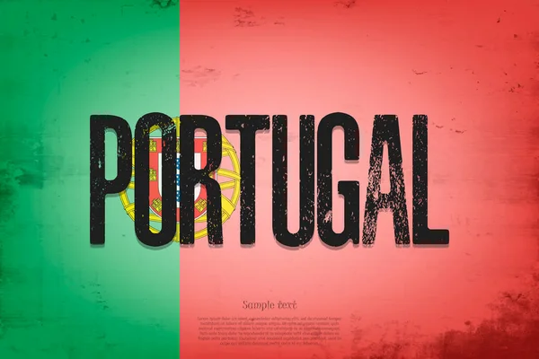 Nationalflagge Portugals Vintage Hintergrund Grunge Textur Banner Design Muster Vektorillustration — Stockvektor