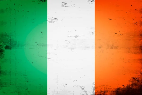 爱尔兰的国旗 复古背景 卷曲质感 横幅设计模式 矢量说明 — 图库矢量图片