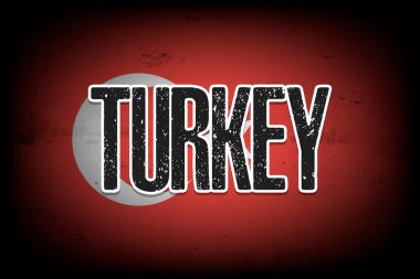 Ulusal Türkiye bayrağı. Klasik arka plan. Grunge dokusu. Bayrak tasarım modeli. Vektör illüstrasyonu