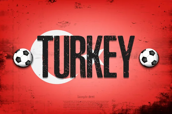 Turkiets Nationella Flagga Vintage Bakgrund Grunge Textur Banner Design Mönster — Stock vektor