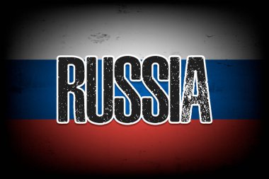 Rusya bayrağı. Klasik arka plan. Grunge dokusu. Bayrak tasarım modeli. Vektör illüstrasyonu