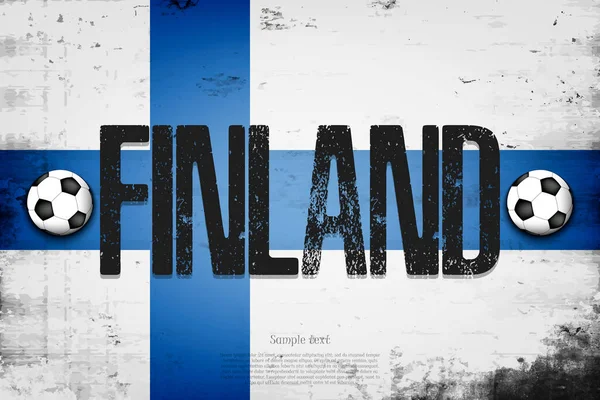 Finská Národní Vlajka Ročník Pozadí Grunge Textura Vzor Nápisu Vektorová — Stockový vektor