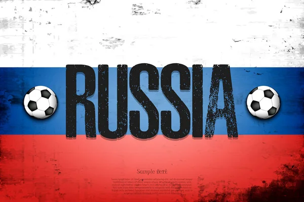 Nationale Vlag Van Rusland Vintage Achtergrond Grunge Textuur Banner Ontwerp — Stockvector