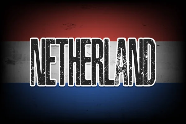 Nationale Vlag Van Nederland Vintage Achtergrond Grunge Textuur Banner Ontwerp — Stockvector